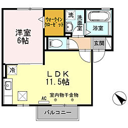 グランフィールズ3A 1LDKの間取図画像