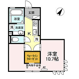 ティティランギ 1Kの間取図画像