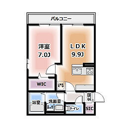 Komorebi Garden中田本町D 1LDKの間取図画像