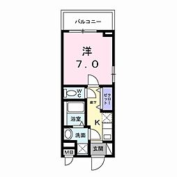 フラッグシップ中町 1Kの間取図画像