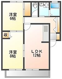 ハーレーandV 2LDKの間取図画像