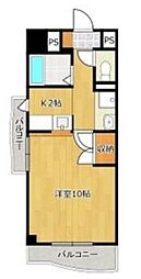 シーフィールド東静岡 1Kの間取図画像