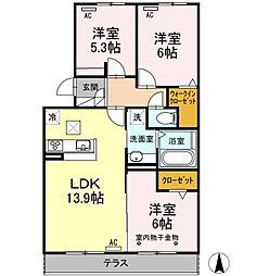 プレミアージュ 3LDKの間取図画像