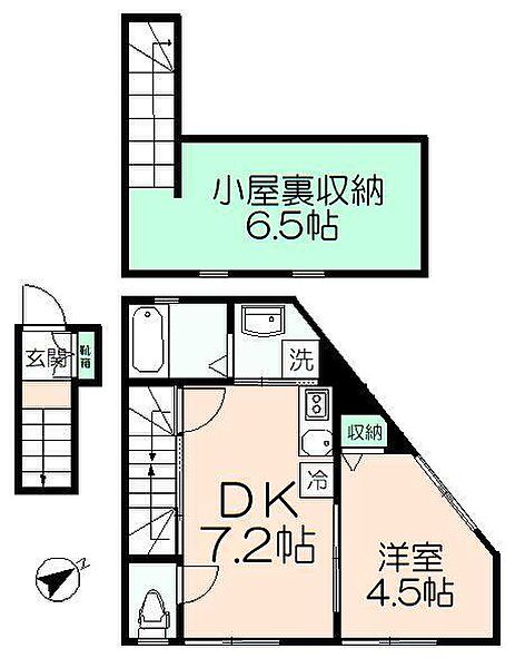 メルジ 201｜東京都日野市三沢2丁目(賃貸アパート1DK・2階・31.70㎡)の写真 その2