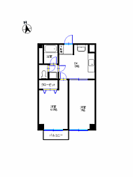 スカイビュー青梅 2DKの間取図画像
