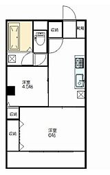 嶋村ビル 2DKの間取図画像