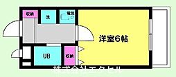 ベルハイツ2 1Kの間取図画像