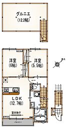 アルマコート万願寺 2LDKの間取図画像