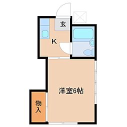 万町田口ハイツ 1Kの間取図画像