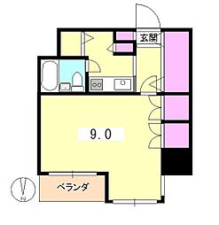 フェミネ八王子 1Kの間取図画像