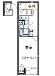 レオネクストからん 1Kの間取図画像