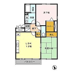 グリーンコート 2LDKの間取図画像