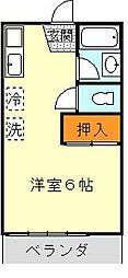 シャトルなみき ワンルームの間取図画像