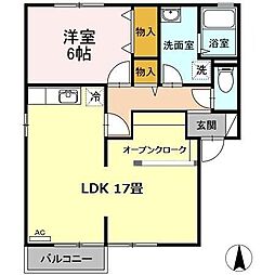 ボナールA 1LDKの間取図画像