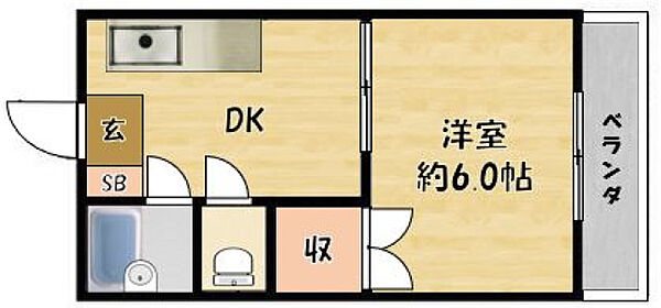 香里園パレスハイツ ｜大阪府寝屋川市田井町(賃貸マンション1DK・1階・23.00㎡)の写真 その2