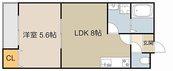 ARCHACT ｜大阪府門真市本町(賃貸アパート1LDK・2階・34.41㎡)の写真 その2