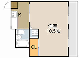 隆生ハイツ 1Kの間取図画像