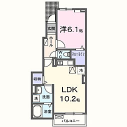 ポンテリブロK 1LDKの間取図画像