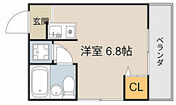 かやしまサンヴィアンテ ワンルームの間取図画像