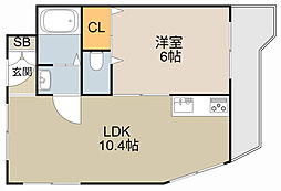 グランドハイツ2号館 1LDKの間取図画像