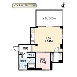 SOLUM世田谷砧 1LDKの間取図画像