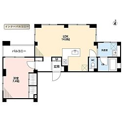 SOLUM世田谷砧 1LDKの間取図画像