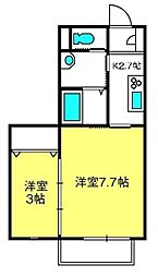フィカーサ東大宮 2階1SKの間取り