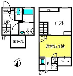 CB原市セレーナ 1Kの間取図画像