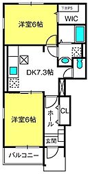 アリアーテ 2DKの間取図画像