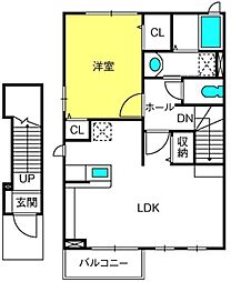 グリーンヒルズ 1LDKの間取図画像