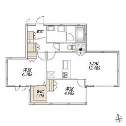 casa clair 2LDKの間取図画像