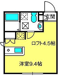 ル・ヴァン東大宮 ワンルームの間取図画像