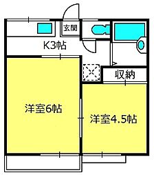 トラッド東大宮 2Kの間取図画像