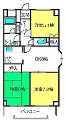 メゾンアルテミス 3DKの間取図画像