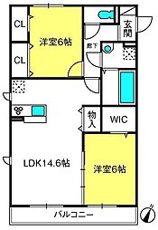 メゾンアルファ11 2LDKの間取図画像