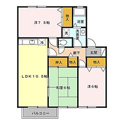 メゾンアルファ2 3LDKの間取図画像