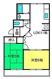 ベル・ノーブル 2LDKの間取図画像