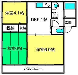 ディアス本郷 3DKの間取図画像