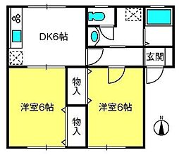 コーポラス・M 2DKの間取図画像