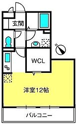 ヴィラオーヤ 1Kの間取図画像