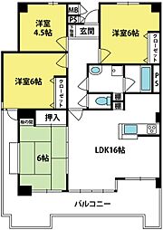 キャピタルヒルズ 4LDKの間取図画像