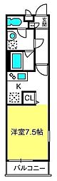 リブリ・加倉 1Kの間取図画像