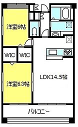 グランシャリオ 2LDKの間取図画像