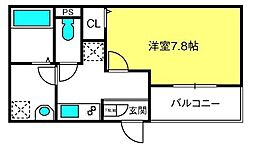ジーメゾンリトスメラン見沼 1Kの間取図画像