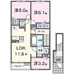 プリモ 3LDKの間取図画像
