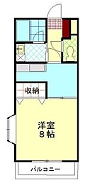 パークスプリング 1Kの間取図画像