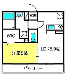 プルミエール大宮七里A 1LDKの間取図画像