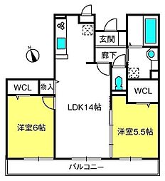 ファミーユガーデン 2LDKの間取図画像