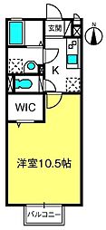 ラフィナート3 1Kの間取図画像