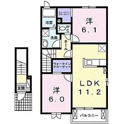 ルーラルレジデンスTI 2LDKの間取図画像